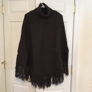 Banana Republic Fringed Wool Poncho